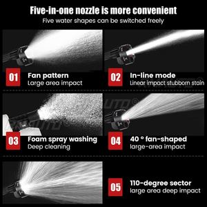 100Bar 6-in-1 30000mAh 500W Cordless <b>Car</b> <b>Washer</b> Spray Water Gun 0/1/2 Battery Washing Cleaning Machine - Product Image 4