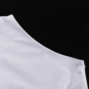 Elegante diseño elegante <span class=keywords><strong>camisa</strong></span> abotonada <span class=keywords><strong>blanca</strong></span> de moda Top <span class=keywords><strong>y</strong></span> <span class=keywords><strong>falda</strong></span> en capas Co-Ord 2025 conjunto de minifalda de verano de 2 piezas para mujer - Product Image 6