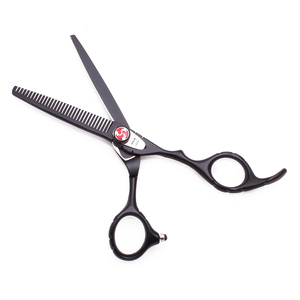 AQIABI professionale per parrucchieri forbice <span class=keywords><strong>Set</strong></span> 6 ''nero in acciaio inox punta affilata per la Cutting-A1019 dei capelli - Product Image 3