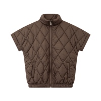 Veste sans manches à col montant pour femme, manches trois quarts, élégante et décontractée pour l'automne et l'hiver, prix direct usine