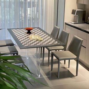 GEDO nuovo tavolo piatto personalizzato di lusso acrilico rettangolare design creativo minimalista tavolo da pranzo - Product Image 5