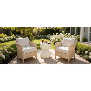 Mesa Auxiliar de Hormigón para Exteriores, Taburete Decorativo Redondeado para Jardín, para Uso en Interiores y Exteriores - Product Image 4