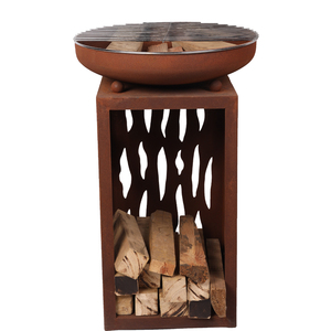 Griglia a carbonella/<span class=keywords><strong>legna</strong></span> KingJoy Forge in acciaio Corten, stile moderno, facile <span class=keywords><strong>da</strong></span> montare, per 2-3 persone, con dispositivo di sicurezza contro le fiamme. - Product Image 4