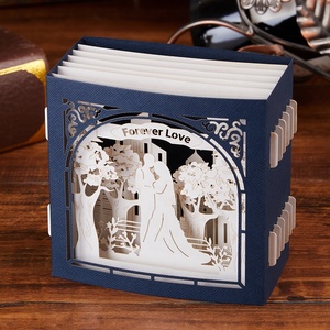 Tùy chỉnh 3D Pop Up thẻ người lớn Quà Tặng Thiệp chúc mừng Laser curt Hollow đám cưới mãi mãi tình yêu lời mời đám cưới - Product Image 3