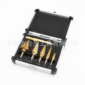 Jeu de 6 forets étagés et poinçons de centrage plaqués titane, tige triangulaire impériale, pour percer l'acier au carbone et l'acier rapide - Product Image 2