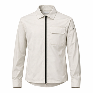 <span class=keywords><strong>Giacca</strong></span> <span class=keywords><strong>Camicia</strong></span> <span class=keywords><strong>Beige</strong></span> Premium Personalizzata con Logo, Vestibilità Comoda, Zip Intera, Tasca sul Petto, Stile Casual Streetwear per Uomo - Product Image 1