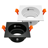 Boîtier de downlight LED carré réglable anti-éblouissement pour modules LED GU10 MR16, trou de 85 mm, pour spots et luminaires