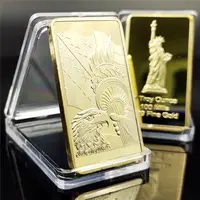 1 ट्रॉय औंस 100 मिलों. 999 ठीक सोना मढ़वाया अमेरिकी ईगल लिबर्टी बुलियन बार की प्रतिमा