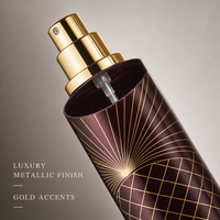 Flacon de parfum vide rechargeable en gros 35 ml avec capuchon doré, atomiseur de style arabe à motif ondulé, logo personnalisé