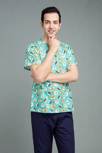 2025 venta al por mayor personalizado Navidad Halloween Festival patrones impresos Scrubs mujeres hombres pantalones de Color puro - Product Image 6