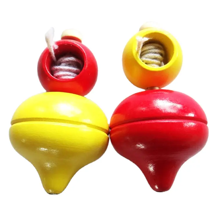 Sale wooden spinning top spin top toy supplier
