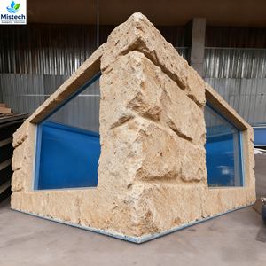 Réservoir d'affichage extérieur moderne et écologique MISTECH en PP à l'aspect de la pierre, fenêtres de visualisation transparentes | Tortues de poissons d'étang de jardin polyvalentes - Product Image 2