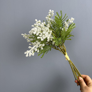 Flores Artificiales de Mimosa <span class=keywords><strong>Acacia</strong></span> I1140, <span class=keywords><strong>Bola</strong></span> de Flores con Efecto de Terciopelo, Ramo de Flores, Decoración para el Hogar - Product Image 3