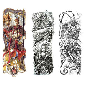 1 Juego por 3 hojas mono rey impermeable pegatinas de tatuaje temporal, Mangas de brazo completo Venta caliente Black Myth Game pegatinas de tatuaje - Product Image 4