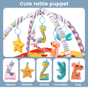 Manta de Juego Plegable con Forma de Flor y Diseño de Animales de Dibujos Animados, Colgante, con 20 Bolas Oceánicas, Tapete de Gimnasio para Bebés - Product Image 4