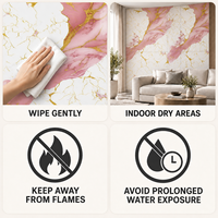 Papier peint adhésif en marbre blanc rose doré, feuilles en mousse PET XPE de 1,8 mm pour la rénovation de la chambre à coucher