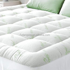 Surmatelas matelassé de luxe en bambou, rafraîchissant, tricoté, anti-bactérien, respirant, protège-matelas pour hôtel et maison - Product Image 1