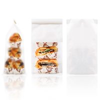 Kantong Kertas Makanan Dasar Datar Transparan Putih Kustom dengan Jendela Transparan untuk Kemasan Pajangan Roti, Kue Kering, dan Pastry