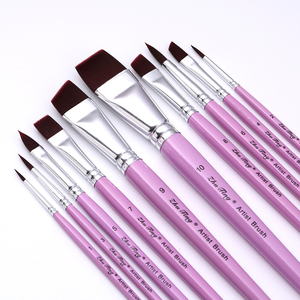 Kit Profesional de 10 Pinceles en Miniatura con Puntas de Pelo de Nailon para Acrílico, Óleo, Acuarela, Gouache y Pintura Facial para Artistas - Product Image 3