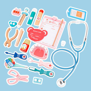 Sac à dos jaune, ensemble de jouets de médecin pour enfants, en plastique PC, pour cadeaux - Product Image 4