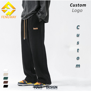 Fengway, Pantalones rectos informales personalizados <span class=keywords><strong>Sprint</strong></span> para hombre, pantalones drapeados con cordón, pantalones de pierna ancha holgados a la moda para hombre - Product Image 1