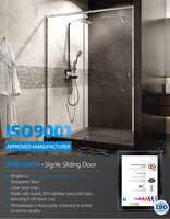 Nouvelle cabine de douche design moderne avec cadre noir, porte coulissante en verre trempé de 10 mm