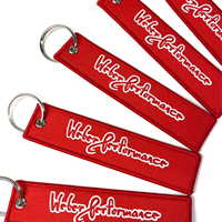Porte-clés brodés personnalisés en gros pour moto et voiture, étiquettes en tissu par sublimation et porte-clés tissés personnalisés