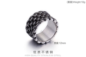 Bague KALEN Fashion Biker en argent, anneaux en acier inoxydable vintage pour hommes - Product Image 6