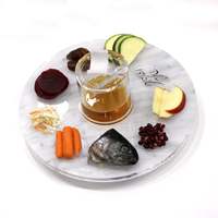 Plateau de luxe juif Lucite Simanim Assiette Rosh Hashana Cadeau Rosh Hashanah Plateau personnalisé Judaica Acrylique Simanim Avec Pot De Plat De Miel