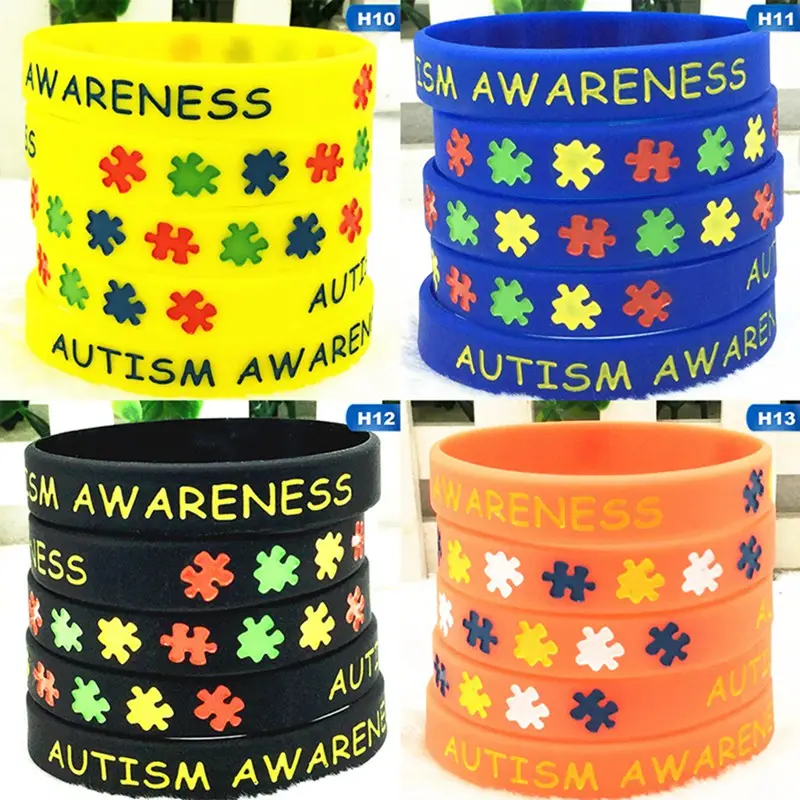 Colorato Autism Awareness Puzzle Di Braccialetti di Silicone e Braccialetti Quotidiana Promemoria Indossando Questo Colourful Braccialetti
