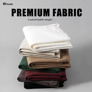 Shinesia Men's Vintage Fit Crewneck Tee Shirt 100% Cotton Anti-Wrinkle <strong>Bamboo</strong> <strong>Fiber</strong> Customizable Logo Design T Shirt - Product Image 4