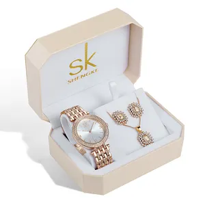 SK 2021新款中国女士石英手表完美网带防水卓越超薄商务手表套件