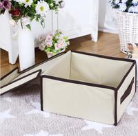 Boîte de rangement en tissu avec carton couvert décoratif Living Box pliable non tissé pliable organisateur