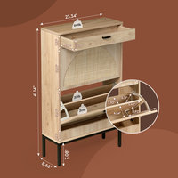 Étagère à chaussures moderne de luxe à bascule et à bascule avec tiroirs Armoire de rangement en bois peu encombrante pour meubles de maison ou d'hôtel
