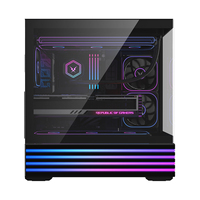 Boîtier PC de jeu E-ATX de haute qualité Ruix Zebra, boîtier d'ordinateur de bureau type aquarium, verre trempé, USB3.0, bandes LED ARGB, boîtiers PC