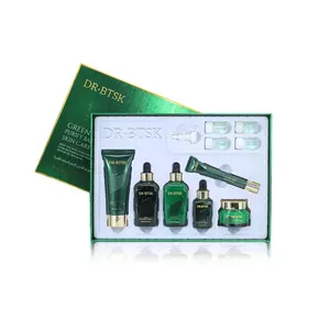 Ensemble de soins de la peau de traitement de l'acné Detox de marque privée Crème anti-acné pour le visage Ensemble de soins de la peau au thé vert