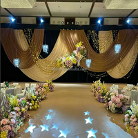 Voilages élégants préfabriqués sur mesure, grandes franges, draperies et cantonnières pour la décoration de mariage