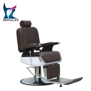 Sillón de Peluquería Hongzi Marrón Hidráulico con Rotación de 360 Grados, Reclinable, Ajustable, con Reposapiés - Product Image 1