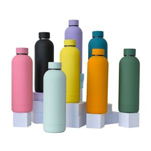 Eco-friendly Custom Logo 500ml Matte Color Vacuum Insulated Metal Waterbottle Stainless Steel Drink Bottle Water Bottle - Product Image 1