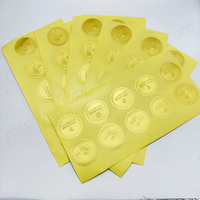 Autocollant en métal doré en relief, étiquette personnalisée en feuille d'or en relief
