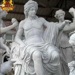 Décoration extérieure <span class=keywords><strong>Sculpture</strong></span> de pierre artisanale célèbre grandeur nature Personnage grec Statues en pierre Marbre blanc <span class=keywords><strong>Sculpture</strong></span> de bain d'<span class=keywords><strong>Apollon</strong></span> - Product Image 4