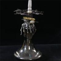 Chicha moderne en verre givré à la main de luxe, à tuyau unique, portable, coffret cadeau de voyage