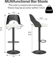 Moderne samt gepolsterte Barhocker mit Gegen höhe 25 "-33" Verstellbare drehbare hohle Rückenlehne Massive Basis für die Küche