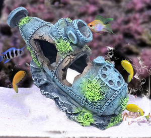 סיטונאי SimulationResin ספינת מלחמה מערת פיראטים ספינה בצורת דגי טנק דקור אספקת אקווריום קישוטים - Product Image 6