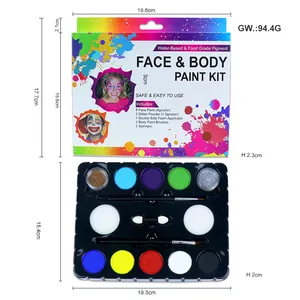 Hot Selling Face Paint mit Glitzern Schablonen Face Painting Kit für Kinder