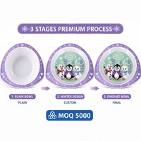 Ensemble d'assiettes à dîner en triangle imprimé en 3D sans BPA plat portable en plastique pour enfants prix d'usine en gros pour les repas des enfants