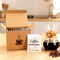 Emballage en sachet plat en aluminium pour sachets de café instantané, imprimé en gravure, résistant à l'humidité, respectueux de l'environnement, personnalisable