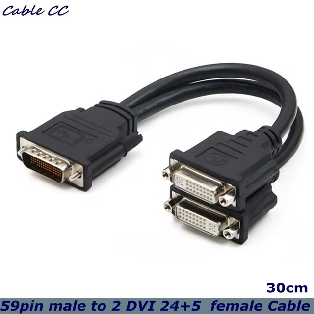 30cm DMS-59 59 Pin to 2 DVI 24+5 Male to Female Y Splitter Video Cable Adapter For Computer Host Graphics Card Dual Video Cable