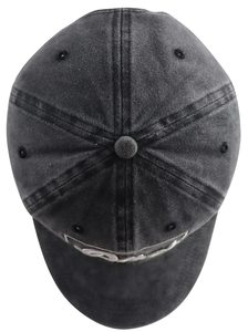 Gorra de Estilo Urbano Deportiva Vintage de 6 Paneles, Sin Estructura, de Mezclilla Negra Desgastada, Ajustable, con Bordado 3D 'DAD' - Product Image 2