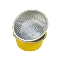 Barquette alimentaire ronde en aluminium doré, 3500 ml, épaisse, résistante aux hautes températures, jetable, pour rôtissage BBQ